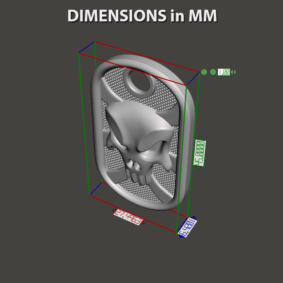 skull Pendant jewelry the punisher vol1 tag 3D print model_4