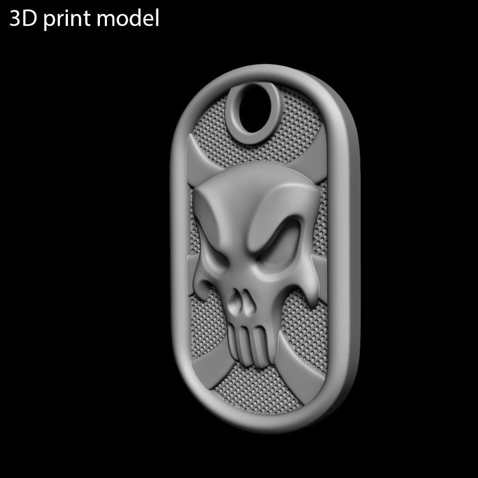 skull Pendant jewelry the punisher vol1 tag 3D print model_6