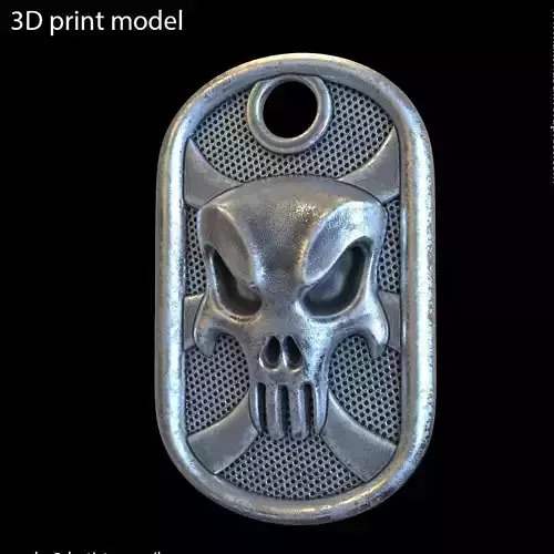  skull Pendant jewelry the punisher vol1 tag  3D print model