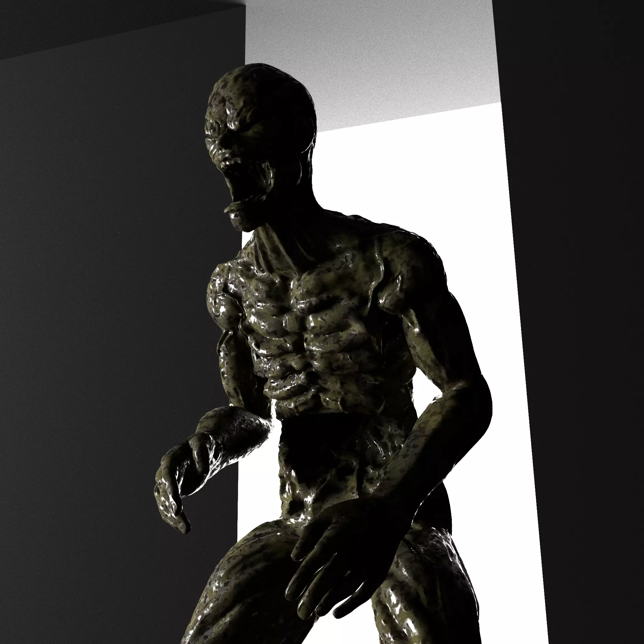 Zombie Character 2 Full Body Rigged Animated Low-poly 3D model_0