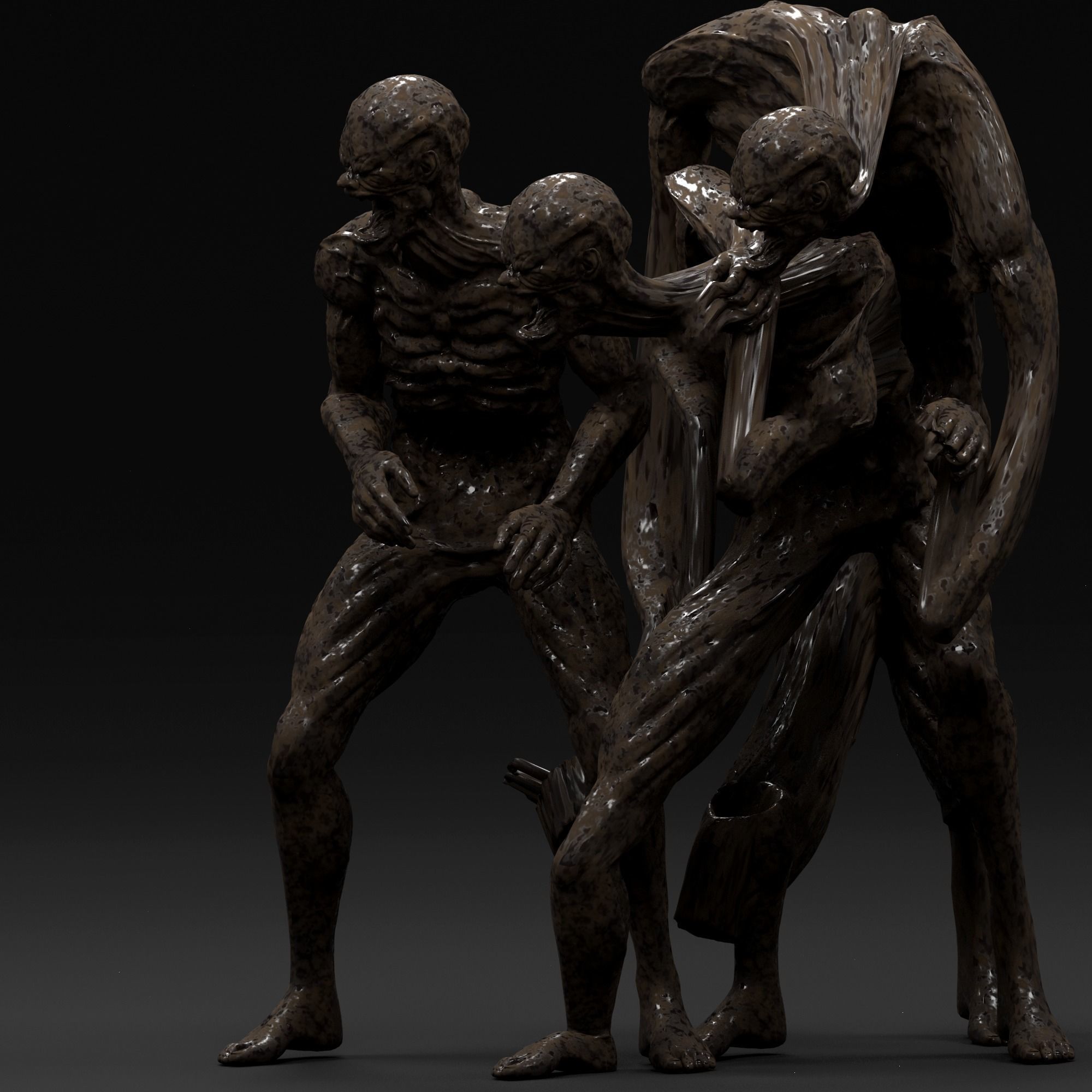 Zombie Character 2 Full Body Rigged Animated Low-poly 3D model_7