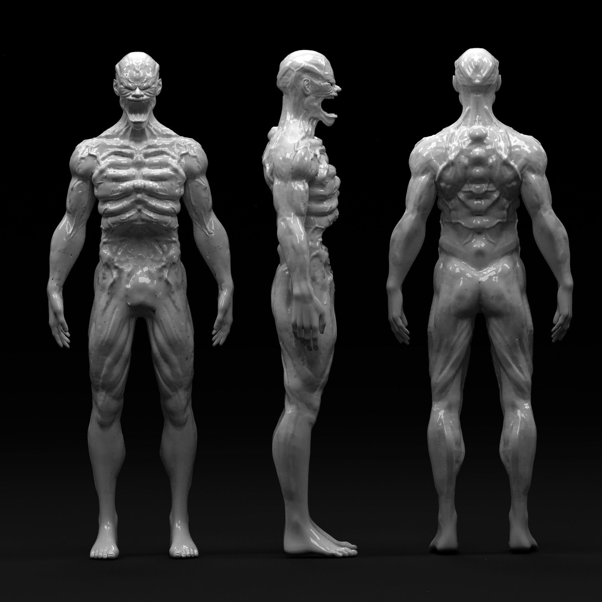 Zombie Character 2 Full Body Rigged Animated Low-poly 3D model_3