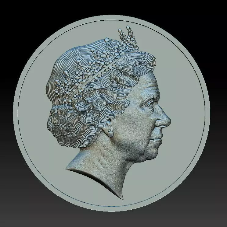 Queen Elizabeth - medal - relief - 2019 3D print model_0