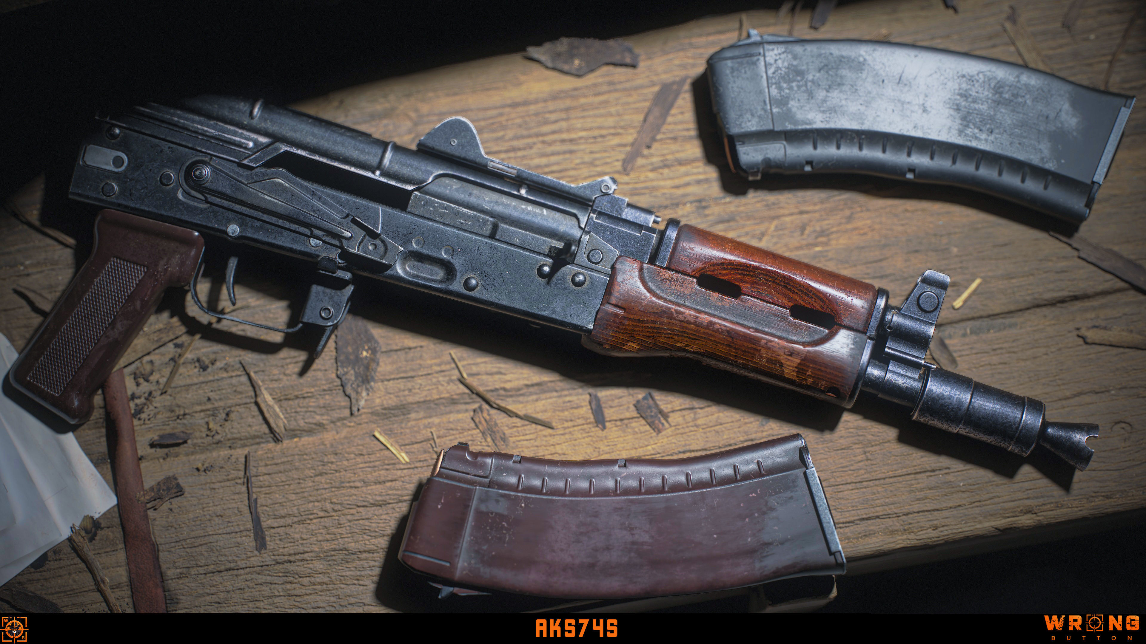 AK74 Modular system Low-poly 3D model_7