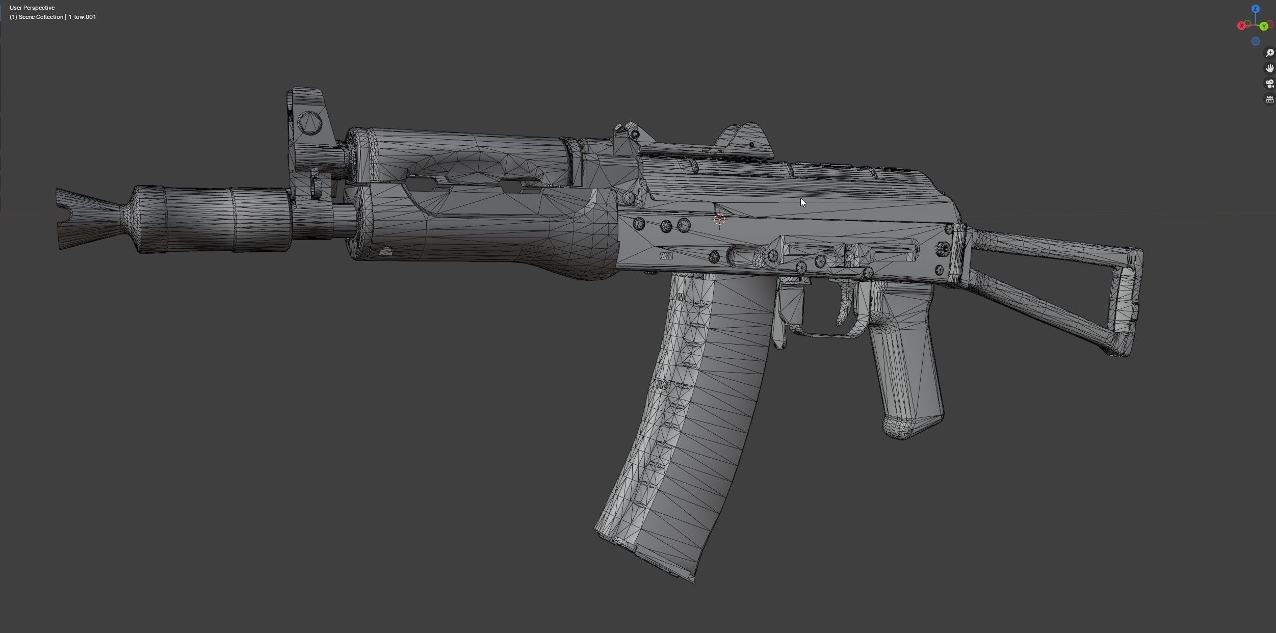 AK74 Modular system Low-poly 3D model_11