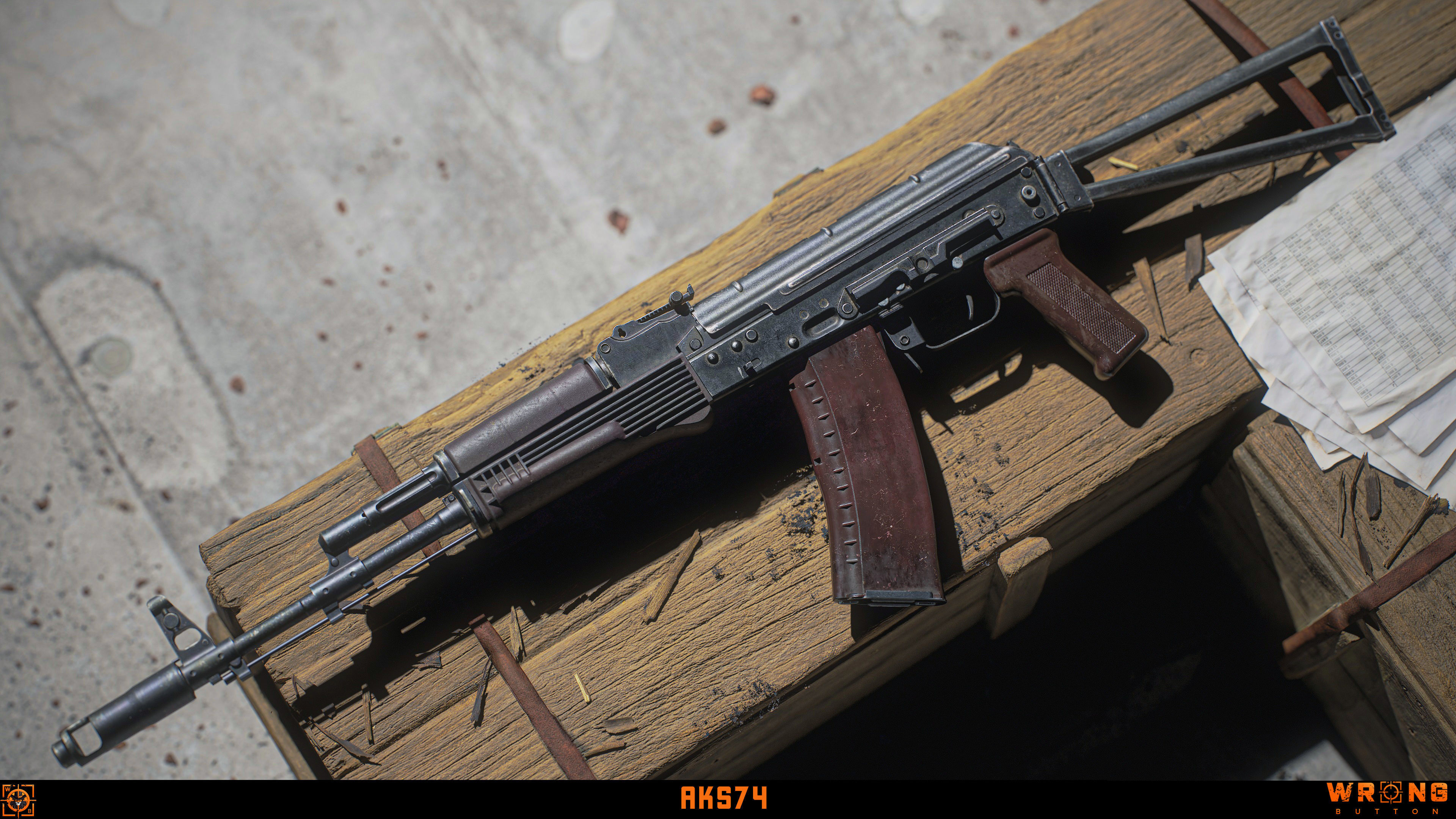 AK74 Modular system Low-poly 3D model_2
