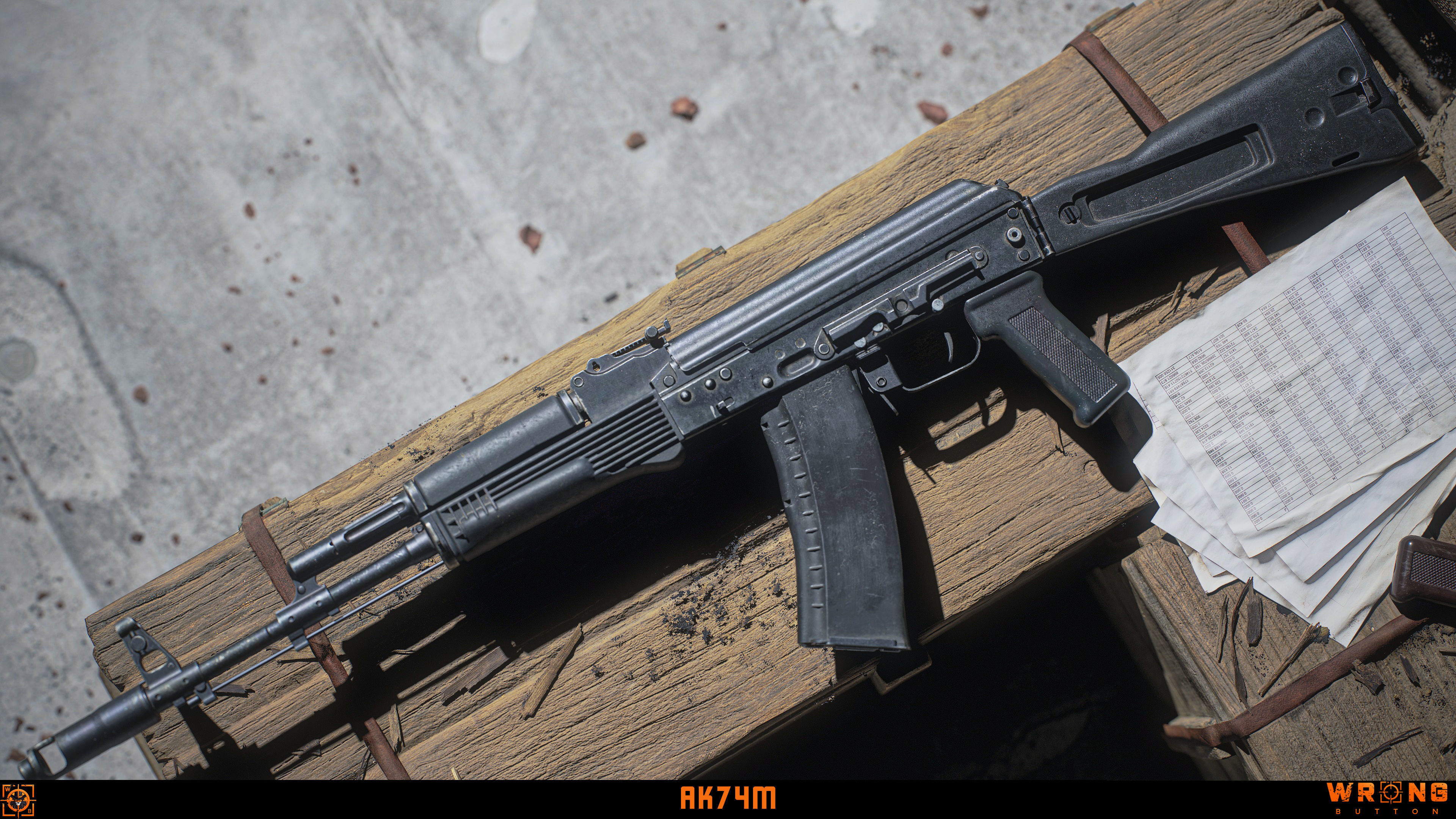 AK74 Modular system Low-poly 3D model_3