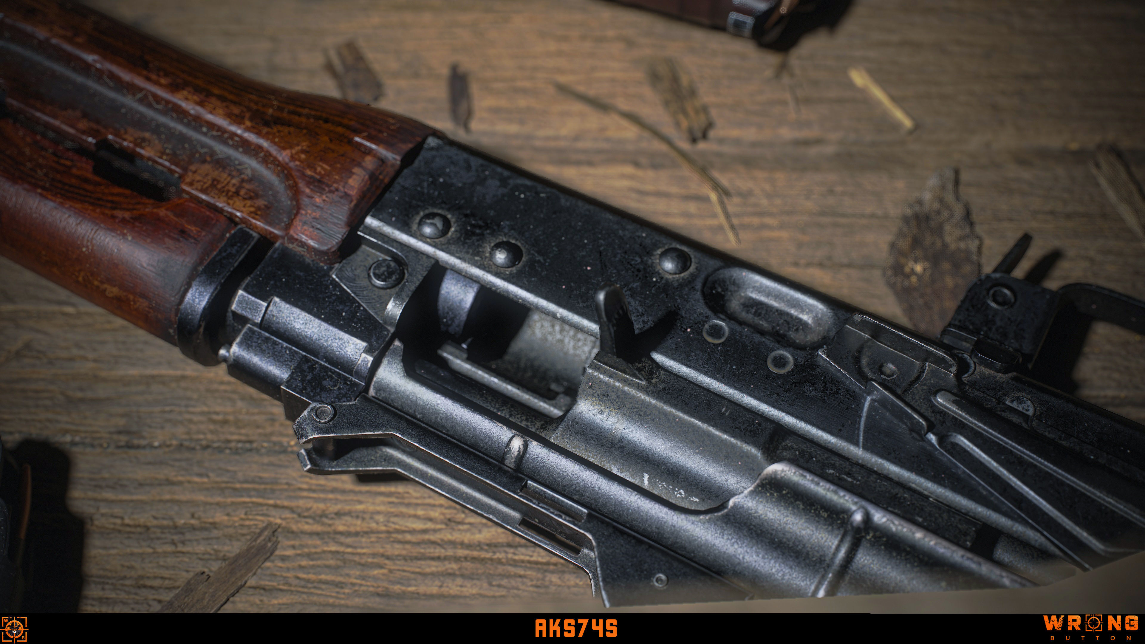 AK74 Modular system Low-poly 3D model_8