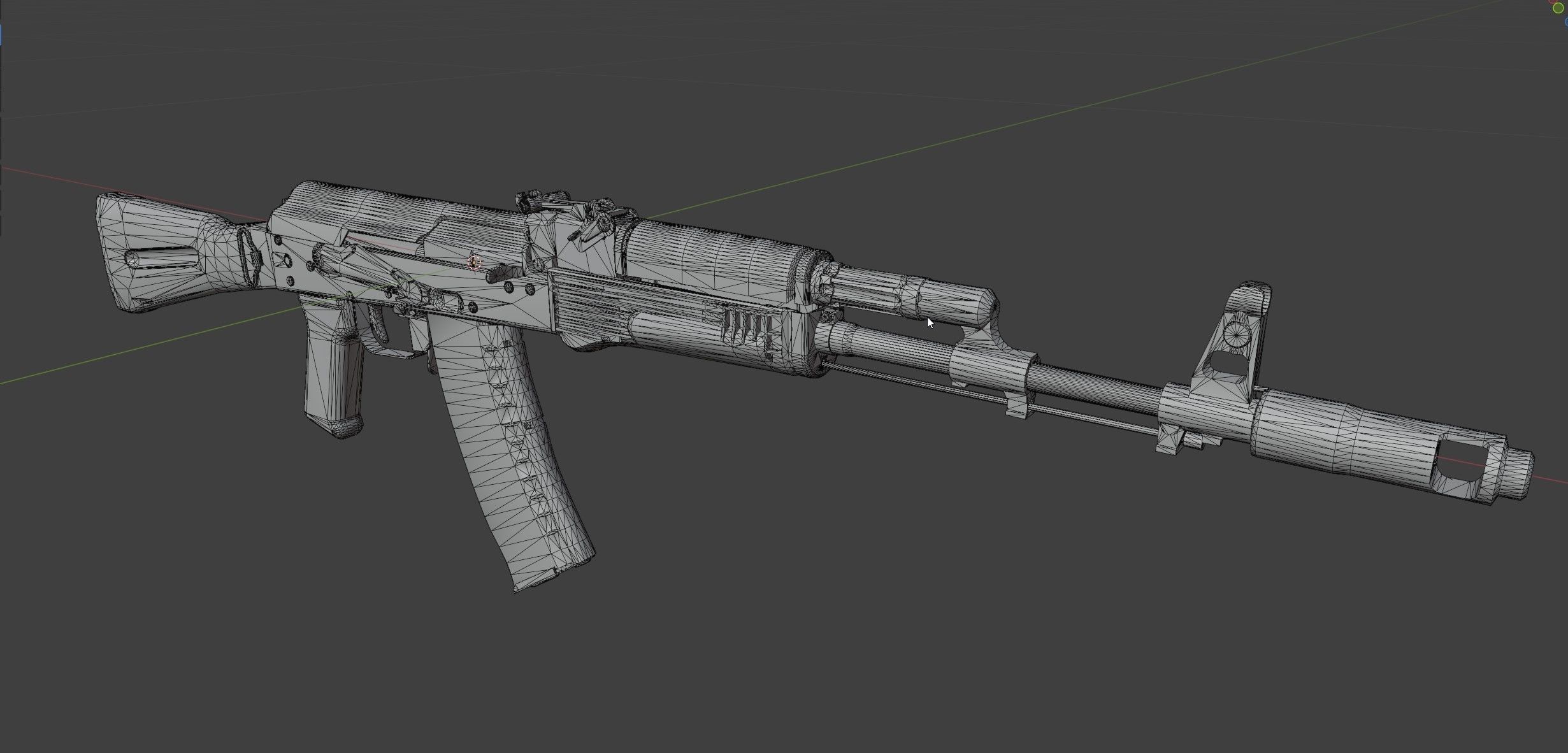 AK74 Modular system Low-poly 3D model_13
