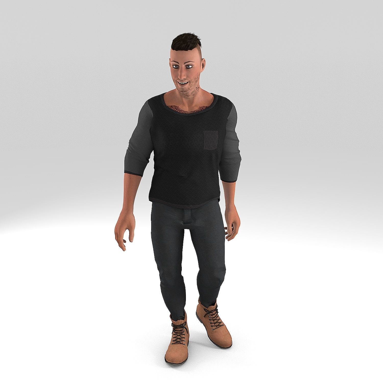 Rigged Male Model NOAH 3D model_3