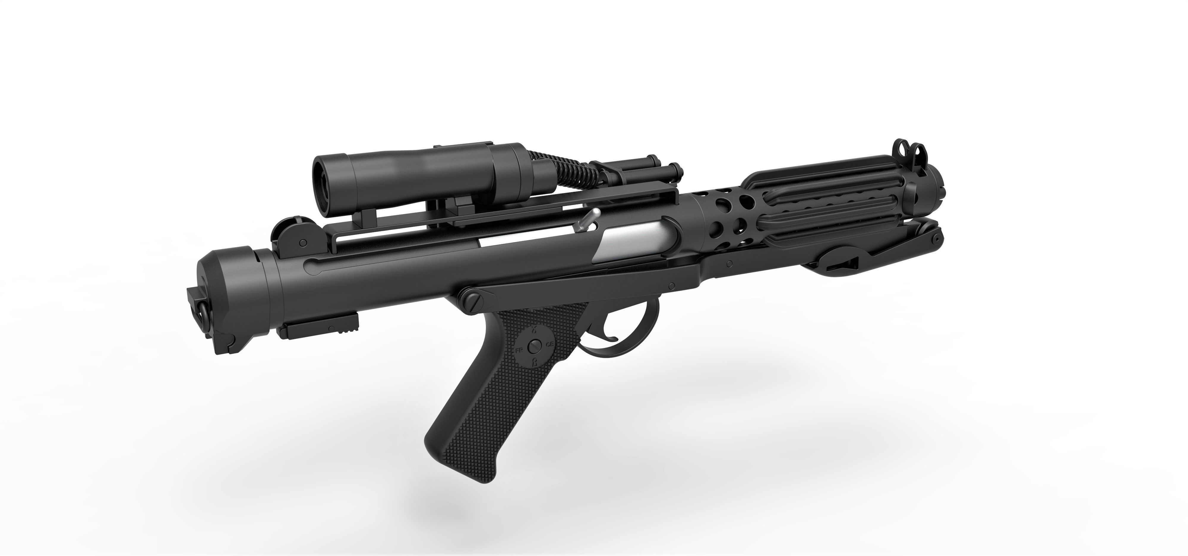 Stormtrooper Blaster E-11 from the movie Star Wars 3D model_17