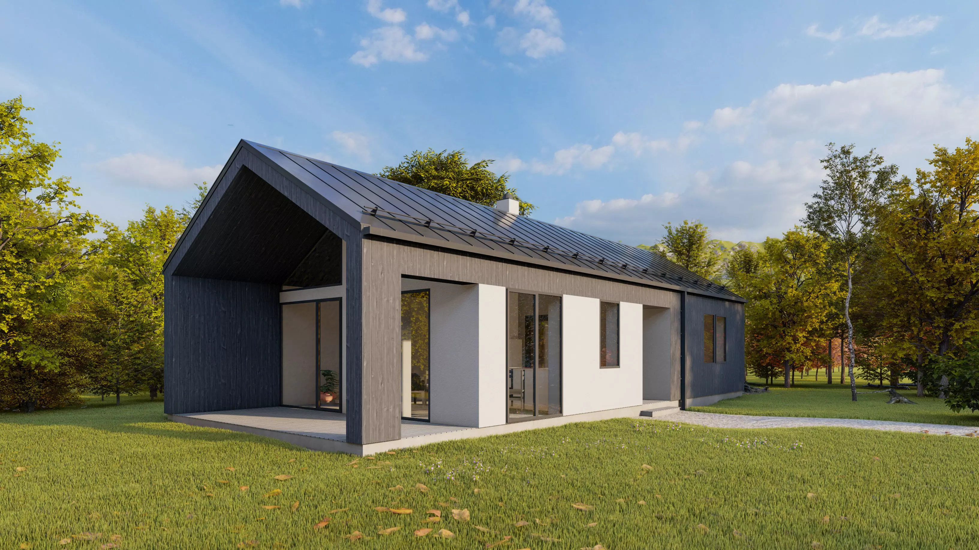 Summer house archicad22 sketchup lumion10 3D model_0