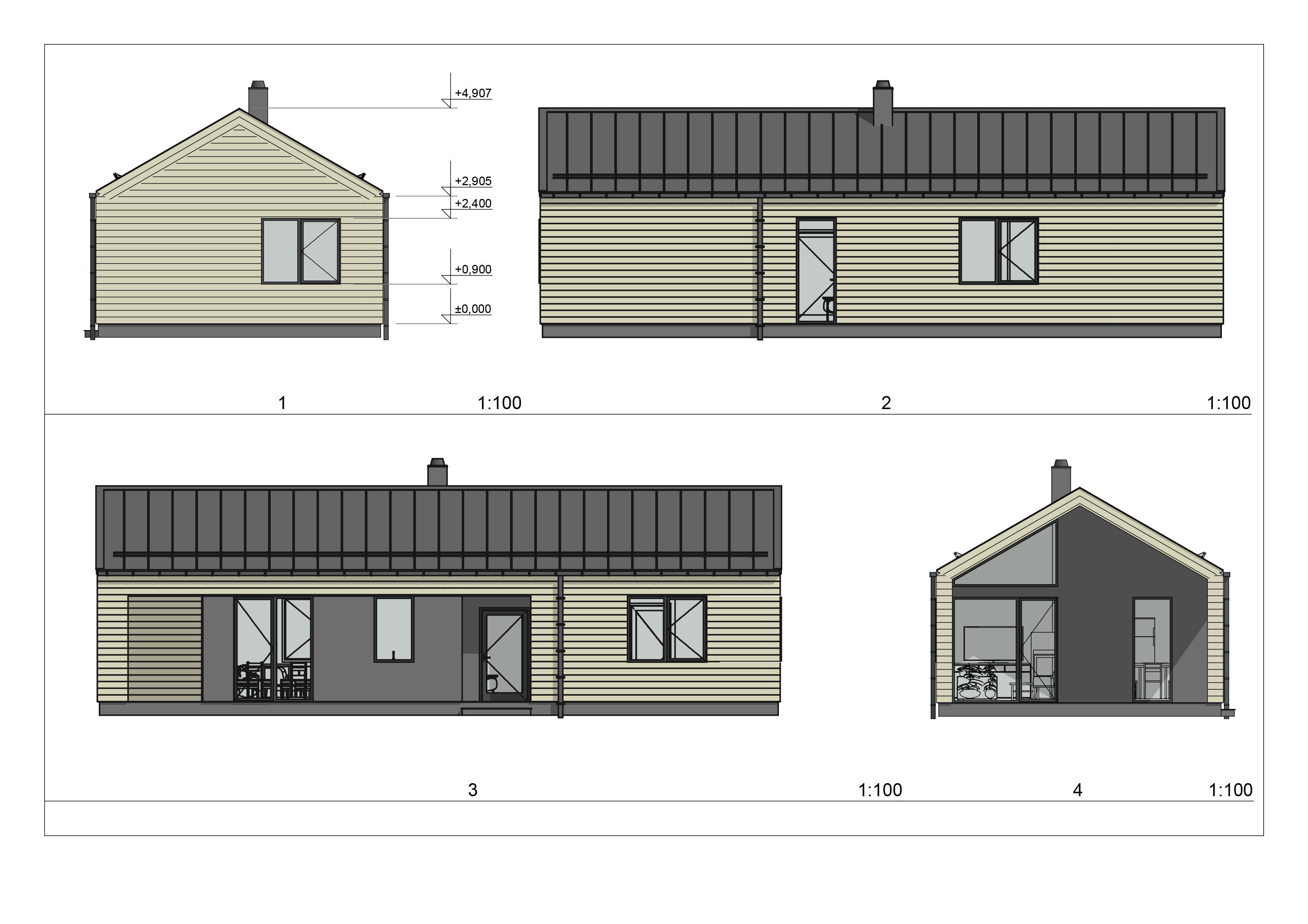 Summer house archicad22 sketchup lumion10 3D model_5