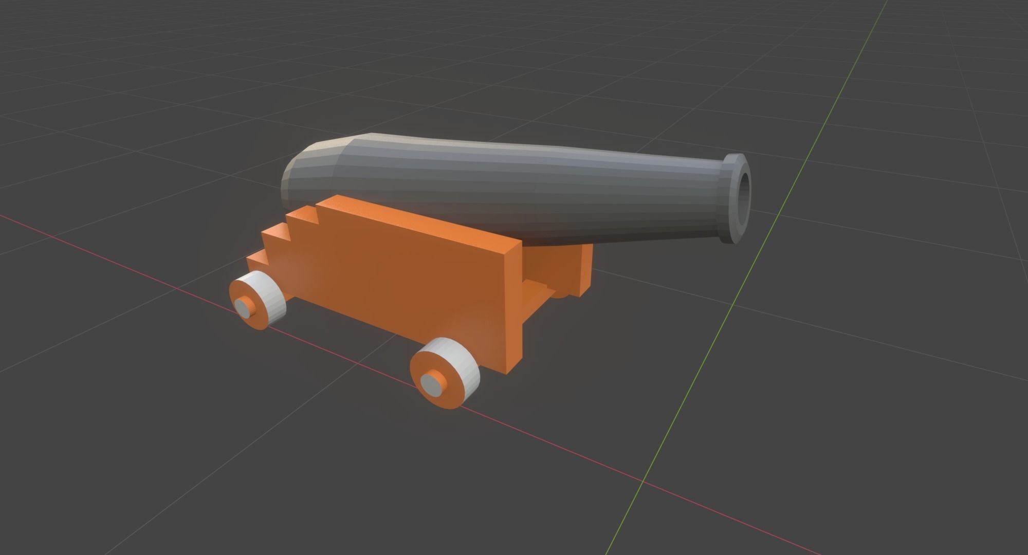 Low Poly Pirate Ship and Canon 3D Model Low-poly 3D model_4