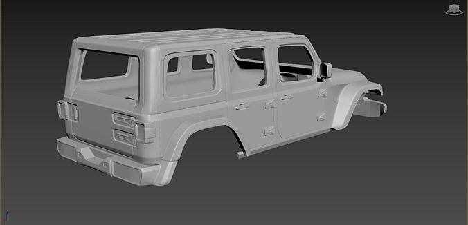 Jeep Wrangler Unlimited 2019 Body for print 3D print model 6