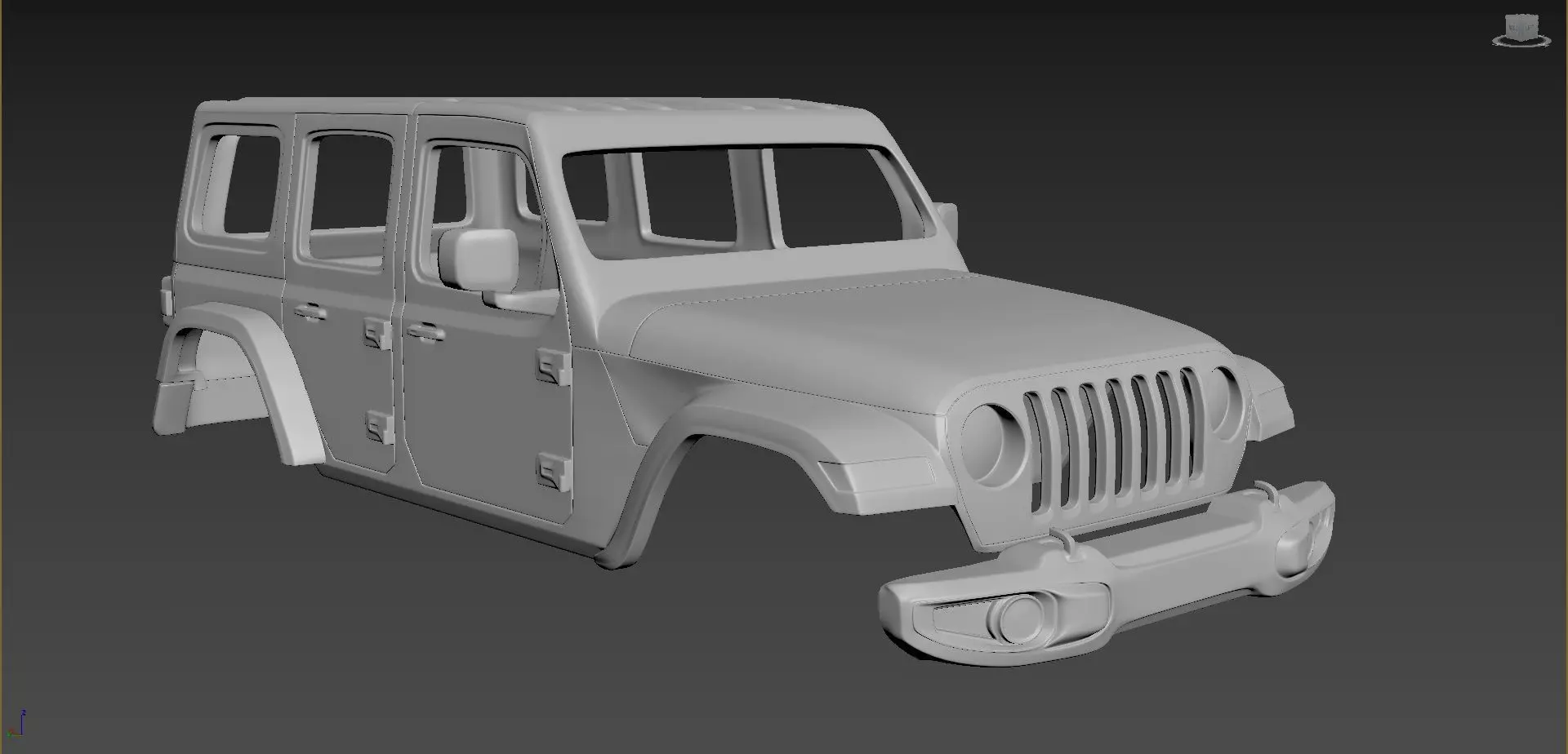 Jeep Wrangler Unlimited 2019 Body for print 3D print model