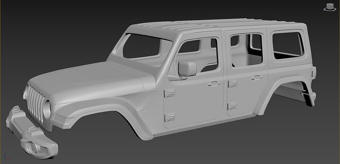 Jeep Wrangler Unlimited 2019 Body for print 3D print model 3