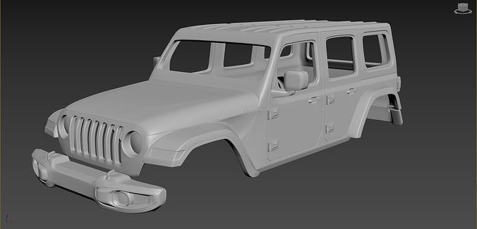 Jeep Wrangler Unlimited 2019 Body for print 3D print model 2