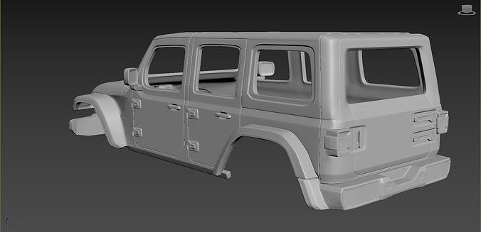 Jeep Wrangler Unlimited 2019 Body for print 3D print model 4