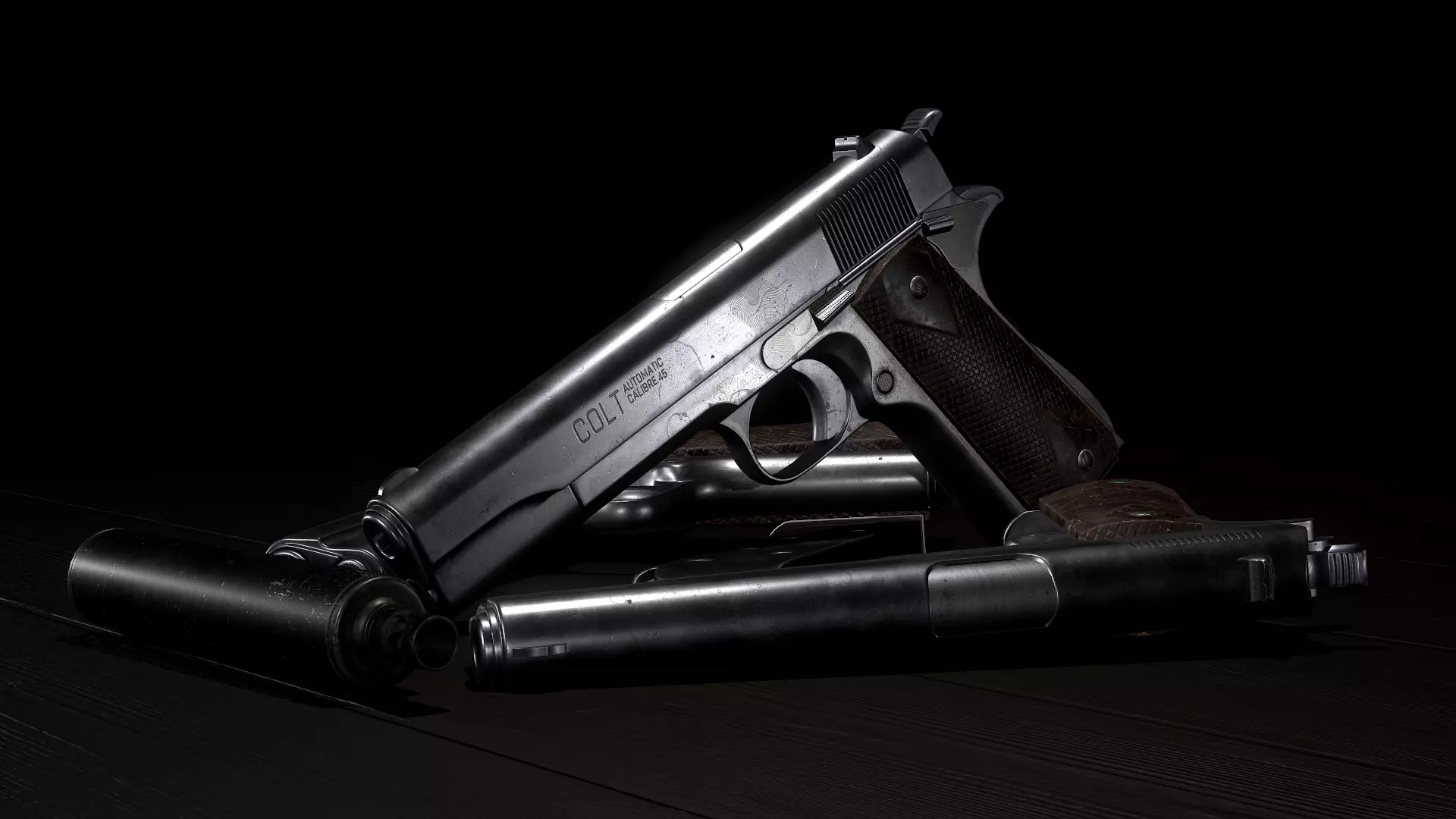 Colt 1911 Low-poly 3D model