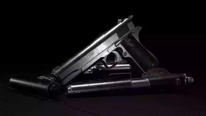 Colt 1911 Low-poly 3D model