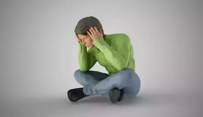 Pensive Man 3D print model