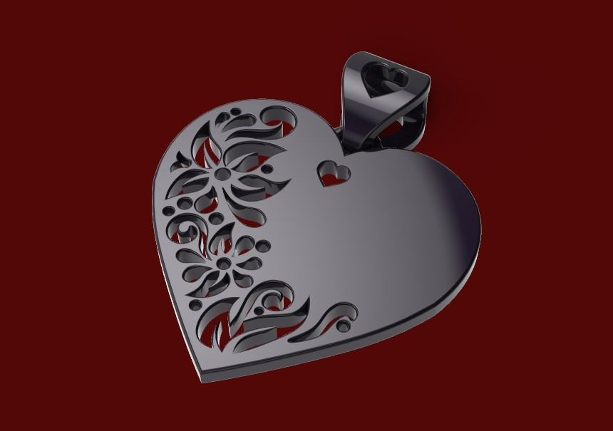3D print model heart pendant  3D print model_3