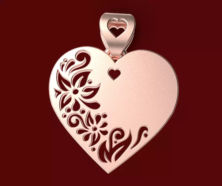 3D print model heart pendant  3D print model_0