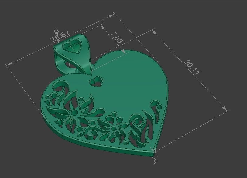 3D print model heart pendant  3D print model_8