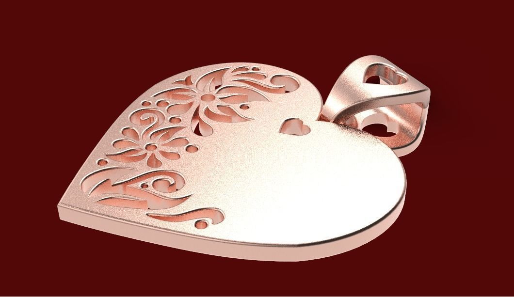 3D print model heart pendant  3D print model_4