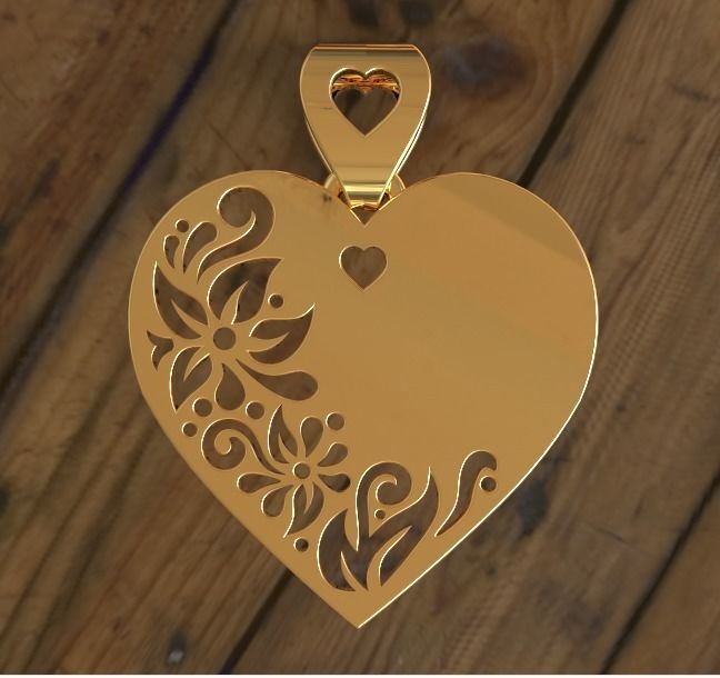 3D print model heart pendant  3D print model_9