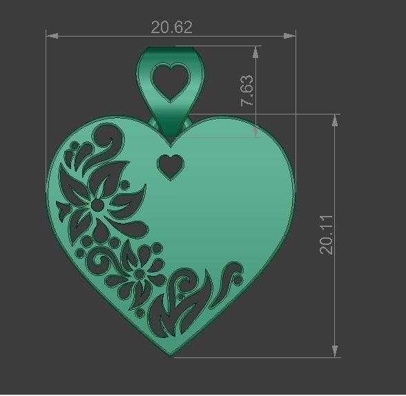 3D print model heart pendant  3D print model_5