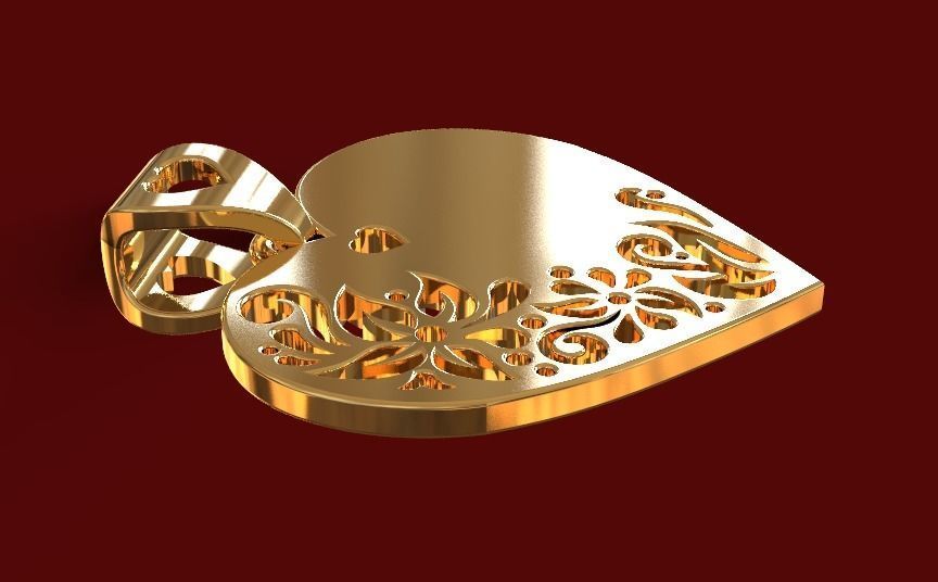 3D print model heart pendant  3D print model_1