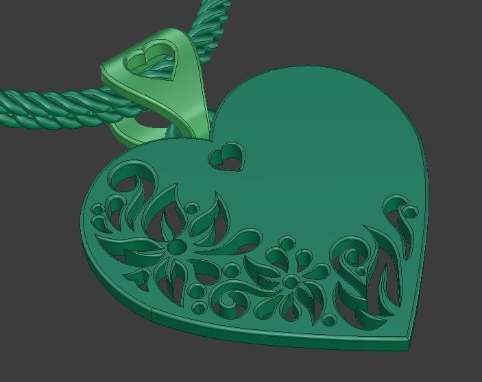 3D print model heart pendant  3D print model_2