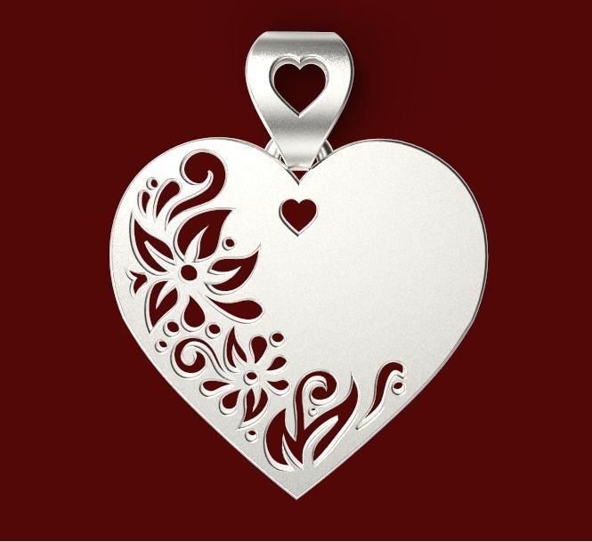 3D print model heart pendant  3D print model_10