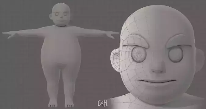 Base mesh boy character V12