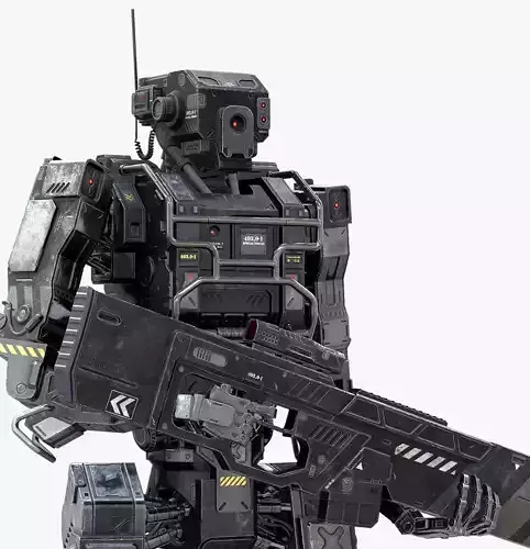 Robot Soldier Black low poly Low-poly 3D model Robot Soldier Black low poly Low-poly 3D model