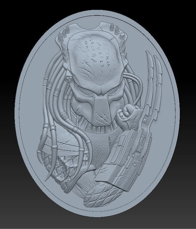 Predator Head 1 -relief - 2017 3D print model_1