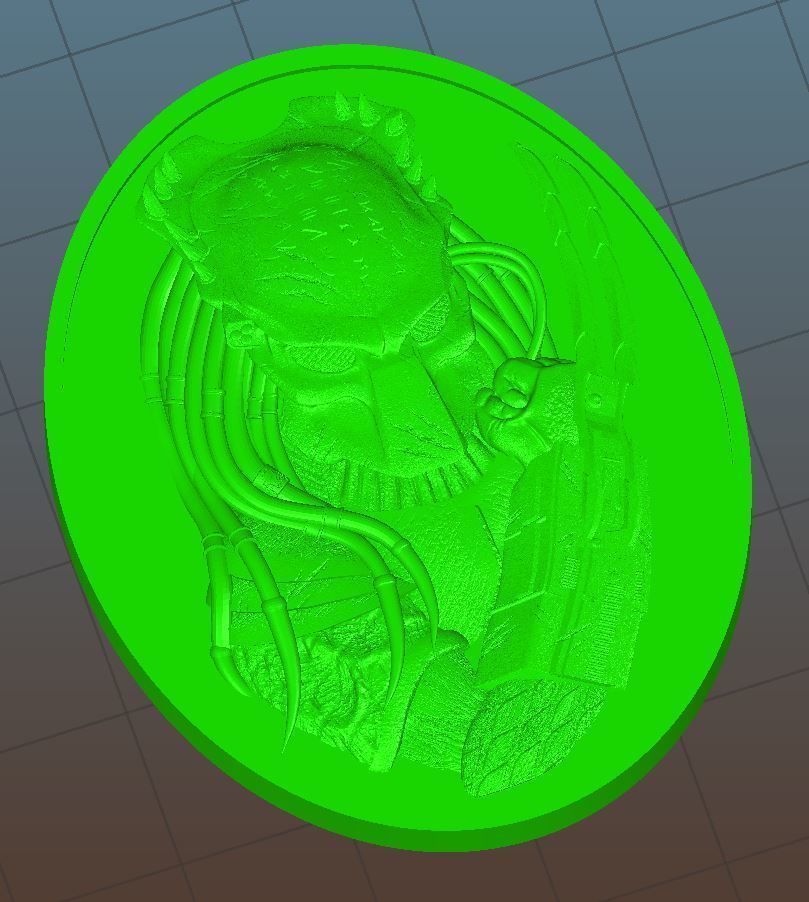 Predator Head 1 -relief - 2017 3D print model_4