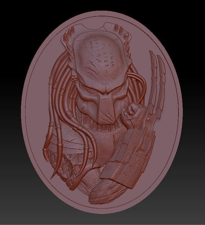 Predator Head 1 -relief - 2017 3D print model_3