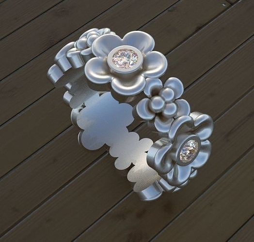 ring with flowers 824 3D print model