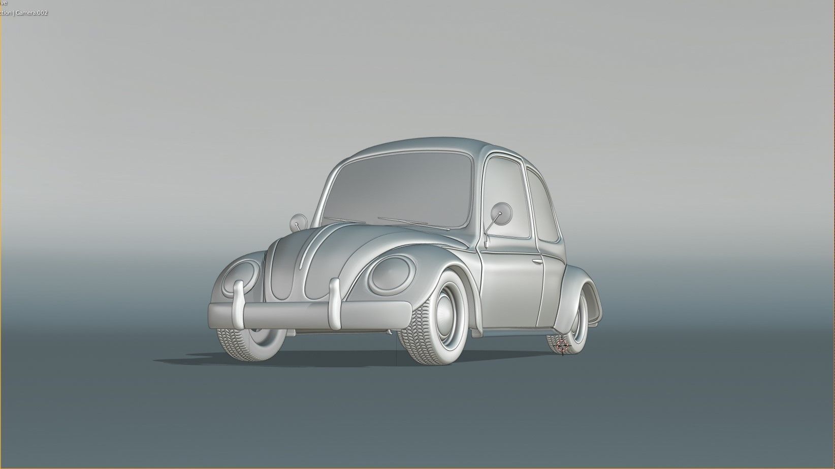 Classic Beetle Cartoon Style 3D model_7