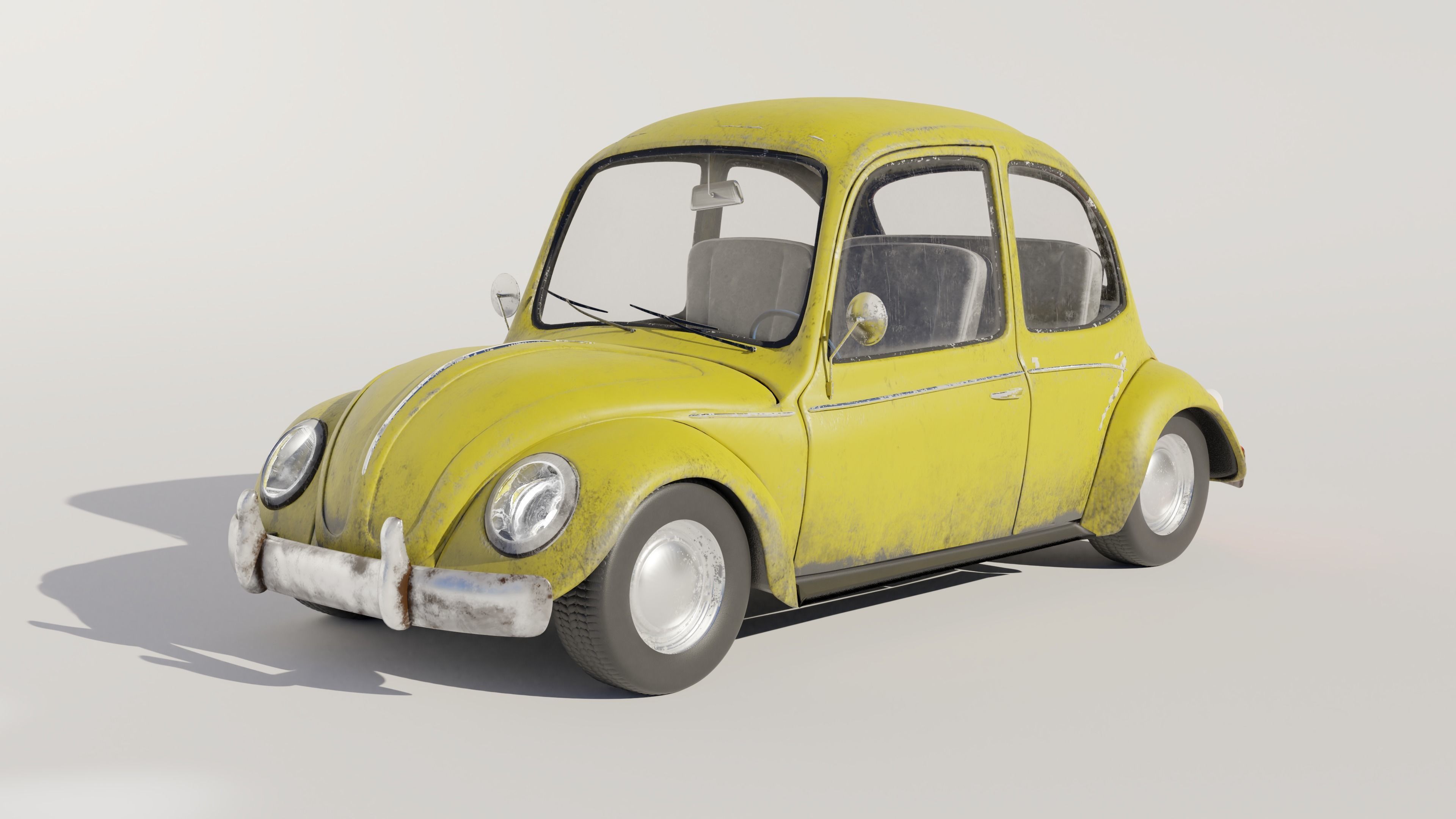 Classic Beetle Cartoon Style 3D model_5