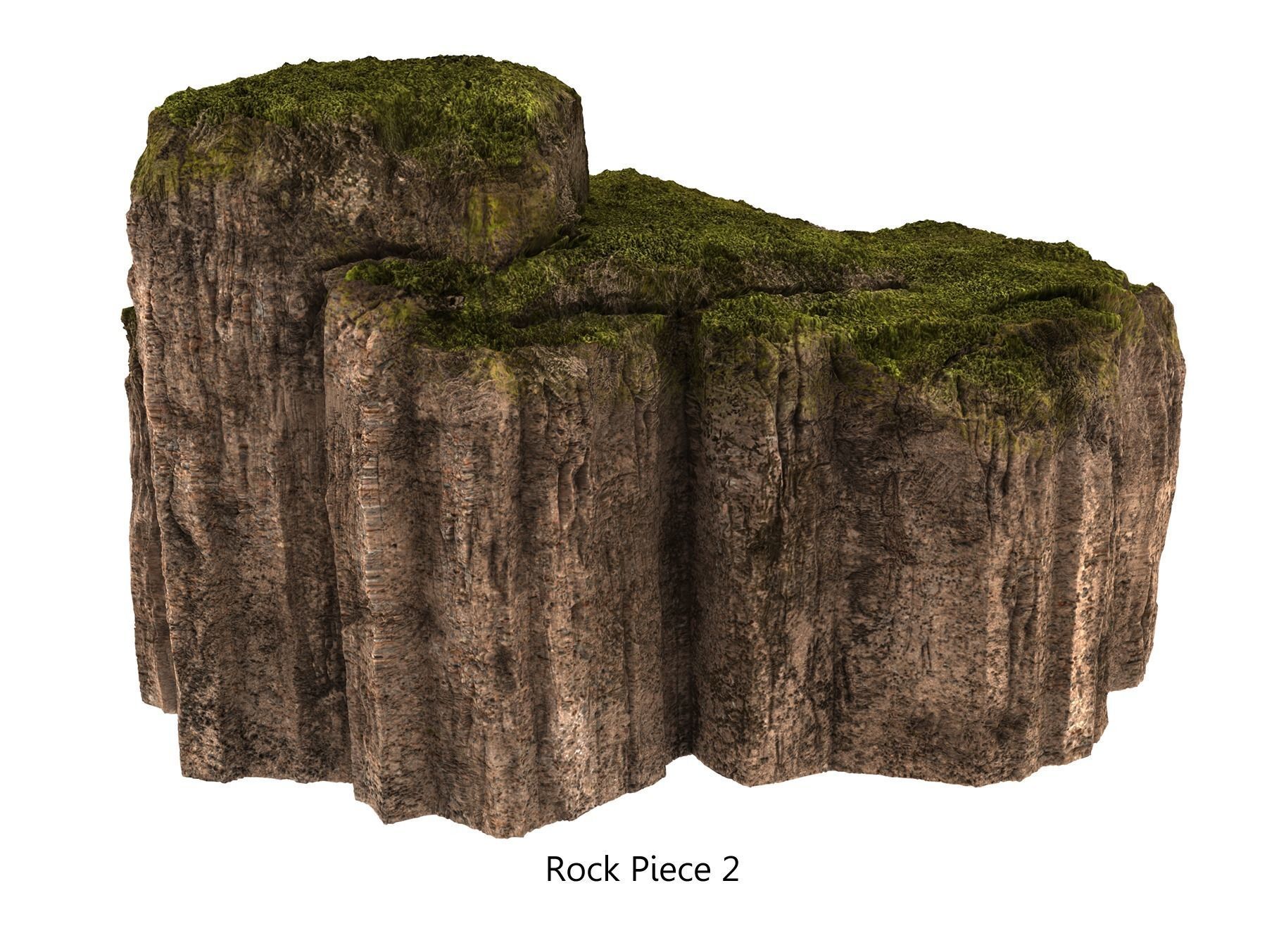 Mossy Modular Rocks Kit 3D model_3