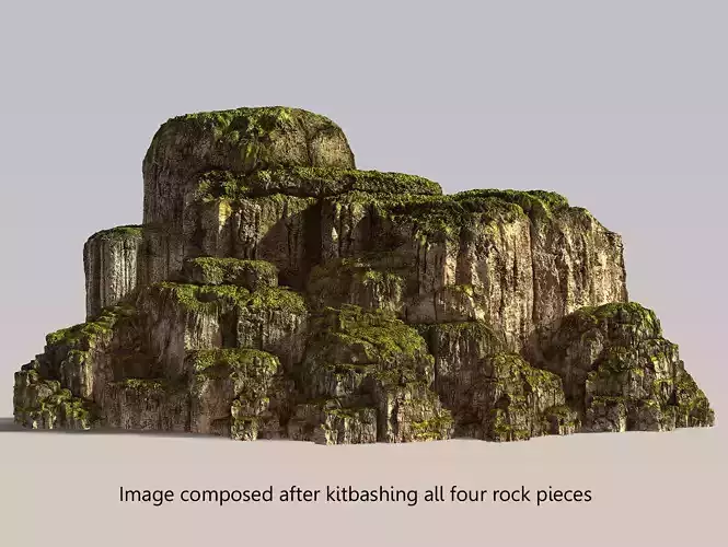 Mossy Modular Rocks Kit 3D model