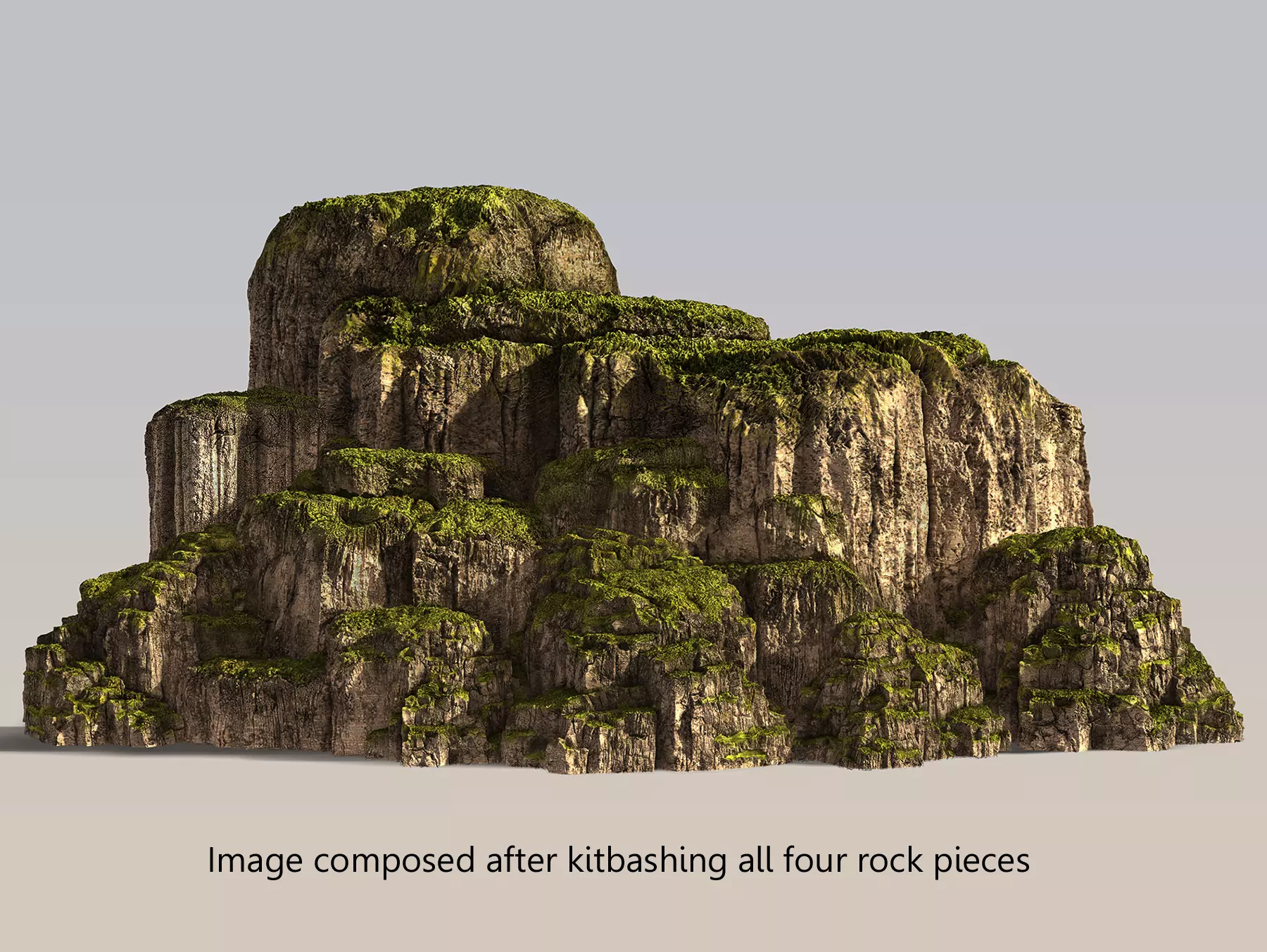 Mossy Modular Rocks Kit 3D model_0