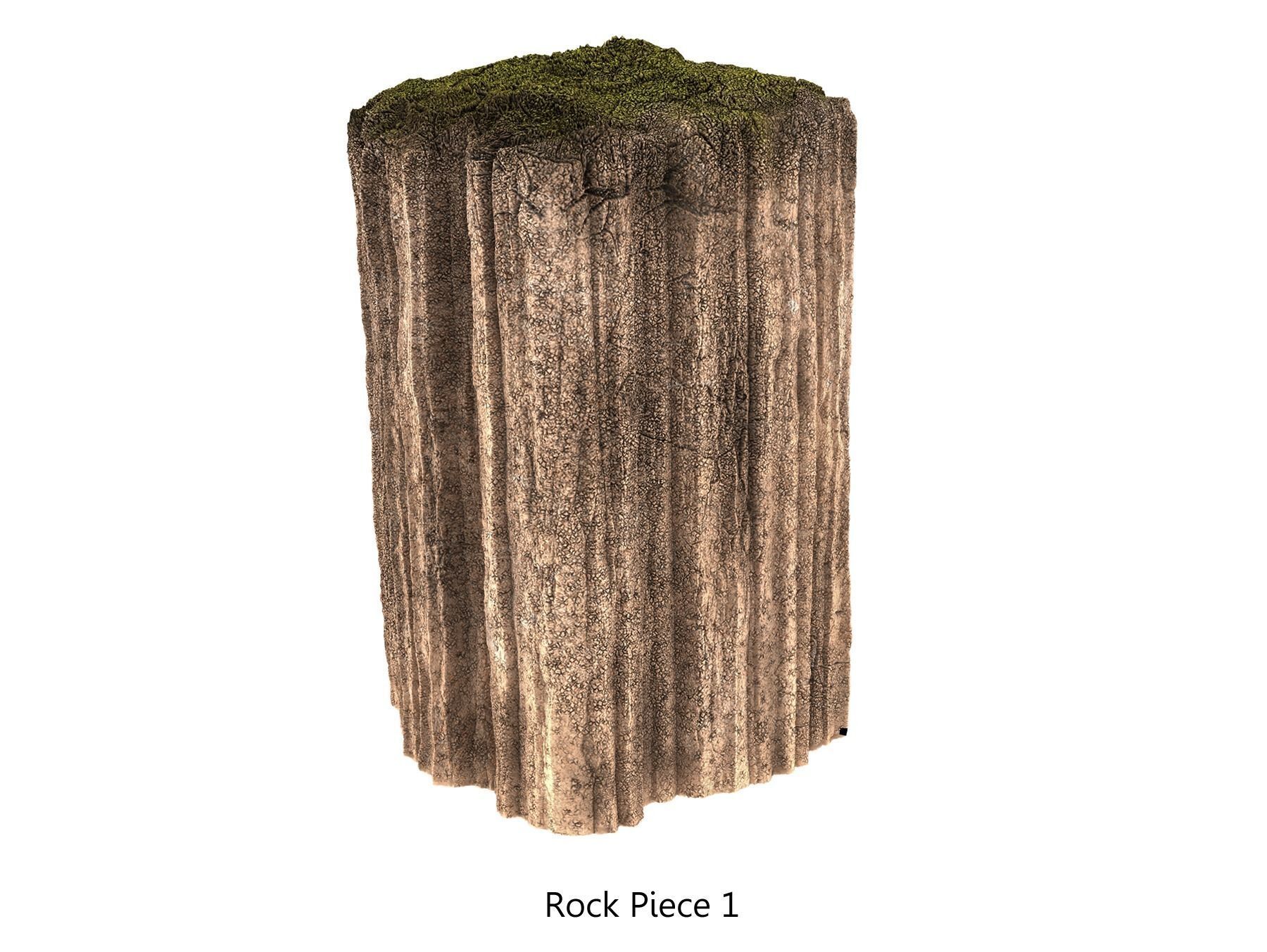 Mossy Modular Rocks Kit 3D model_2