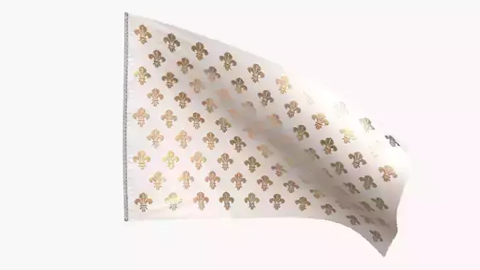 Royal French Flag until 1792 Low-poly 3D model