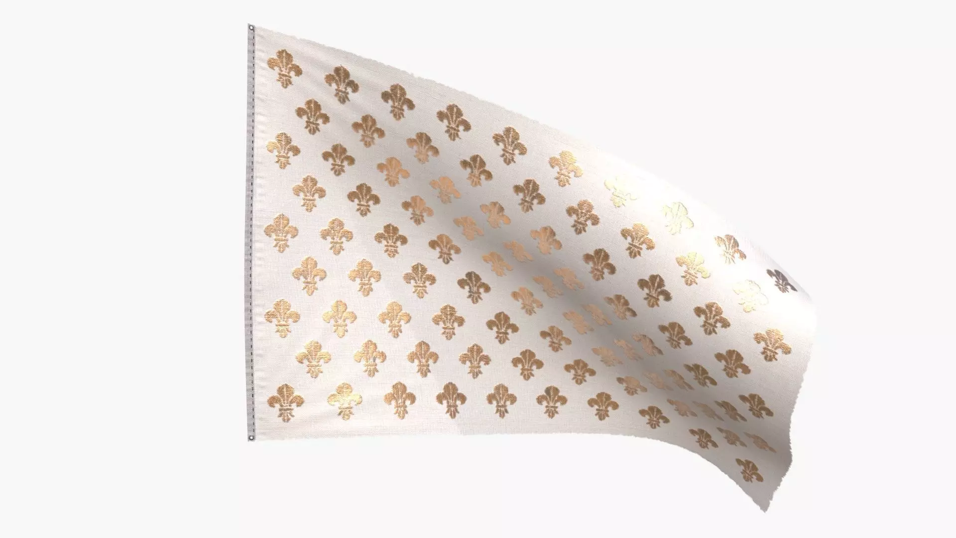 Royal French Flag until 1792 Low-poly 3D model_0