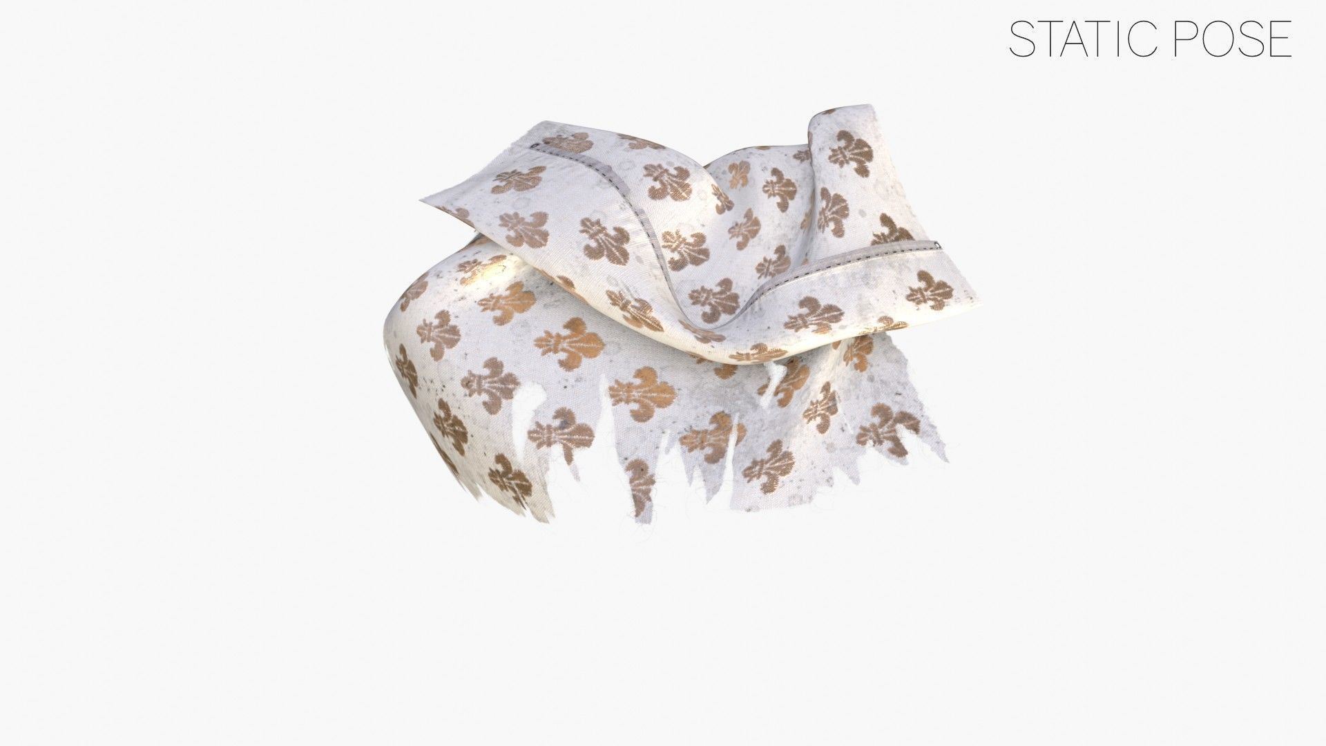 Royal French Flag until 1792 Low-poly 3D model_11